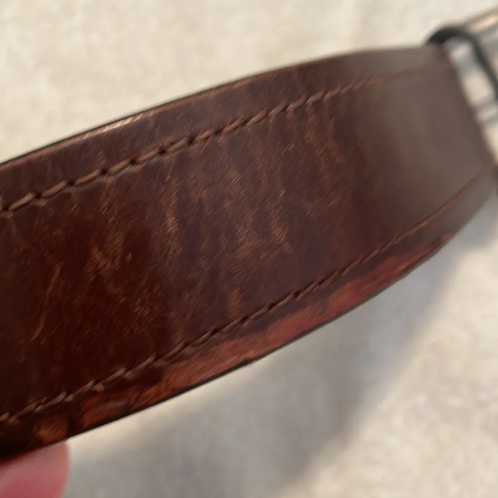 Carhartt Brown Leather Belt with Silver Buckle